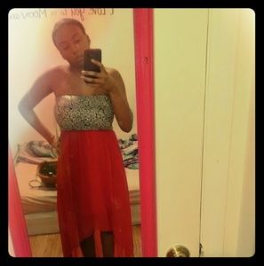 Red and silver dress